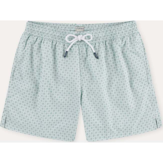Men's Swim Shorts, Pale Green Geo