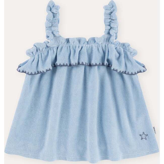 Terry Cotton Girl Top, Light Blue