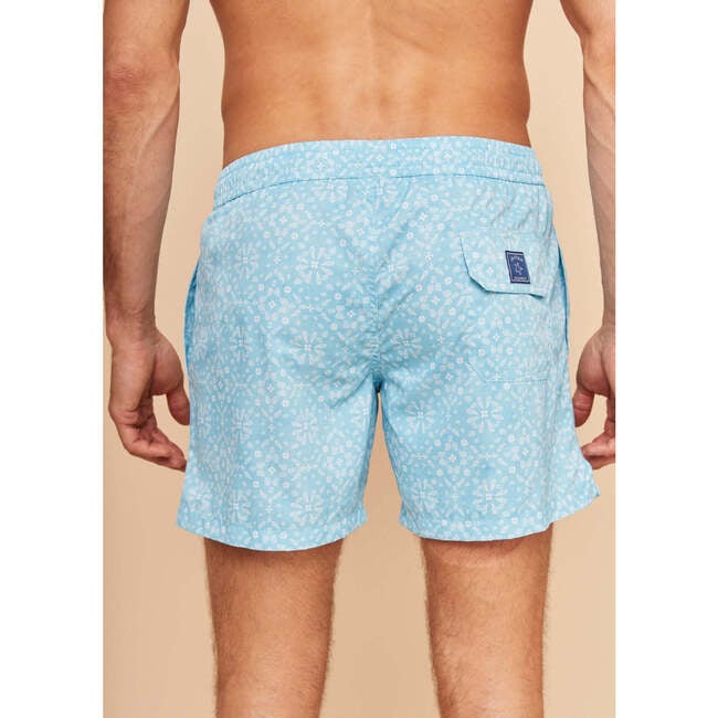 Men's Swim Shorts, Sky Blue Bandana - Swim Trunks - 5