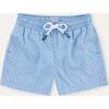 Boy's Swim Shorts, Sky Blue Geo - Swim Trunks - 1 - thumbnail