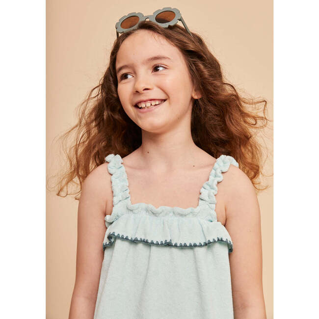 Terry Cotton Girl Top, Lagoon