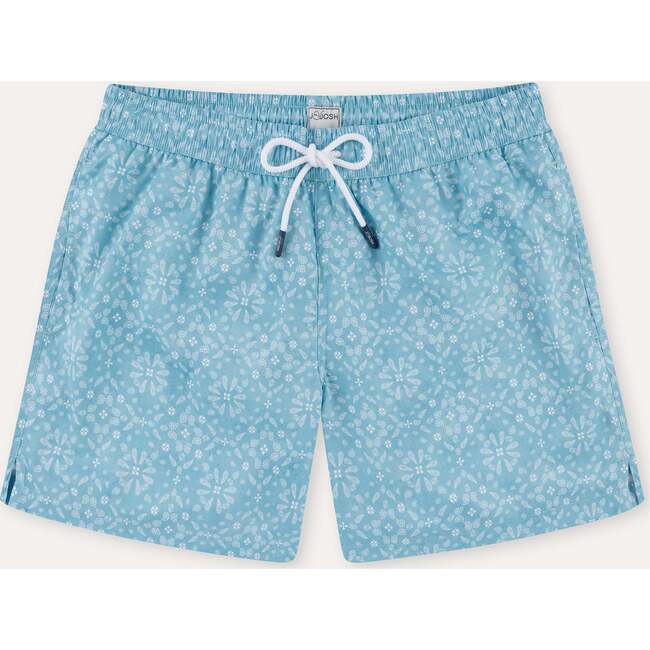 Boy's Swim Shorts, Sky Blue Bandana