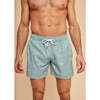 Men's Swim Shorts, Khaki Flowers - Swim Trunks - 3
