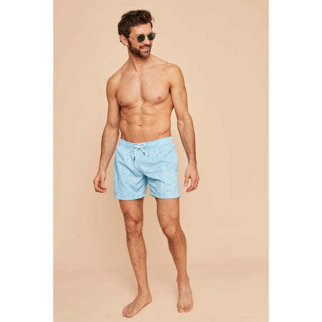 Men's Swim Shorts, Sky Blue Bandana - Swim Trunks - 6