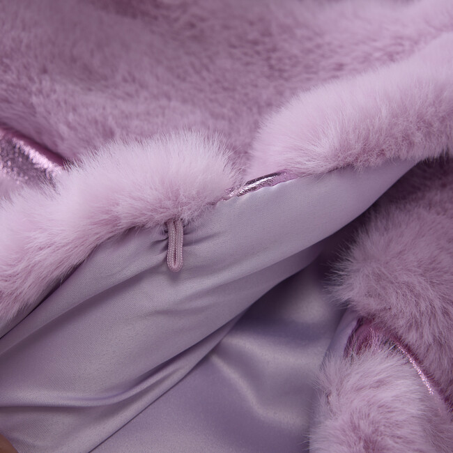 Abigail Vegan Leather Fur Jacket, Pink - Jackets - 6