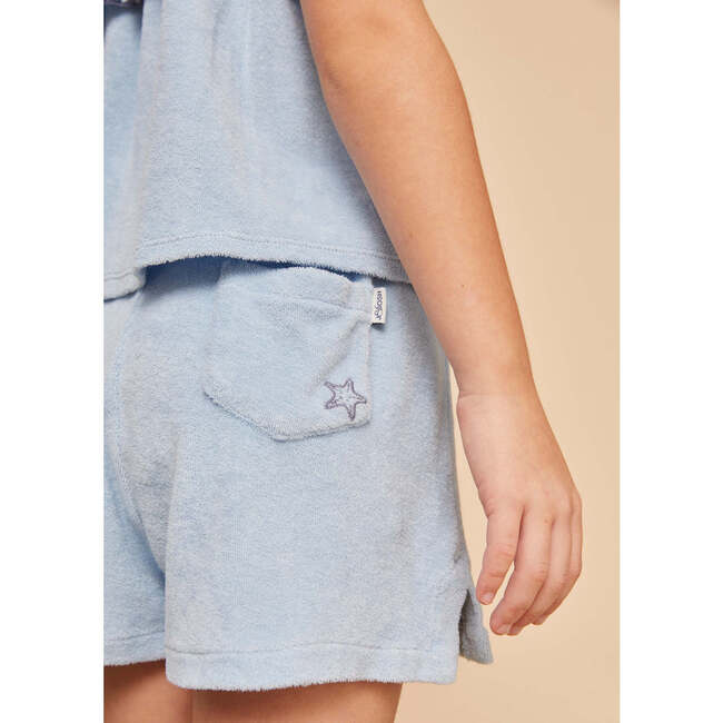 Terry Cotton Shorts, Light Blue