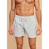 Men's Swim Shorts, Pale Green Geo - Swim Trunks - 3 - thumbnail