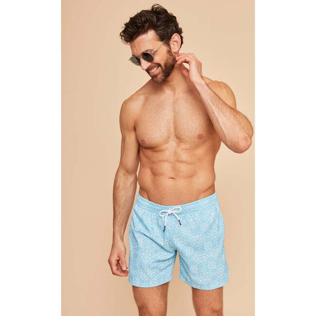 Men's Swim Shorts, Sky Blue Bandana - Swim Trunks - 7