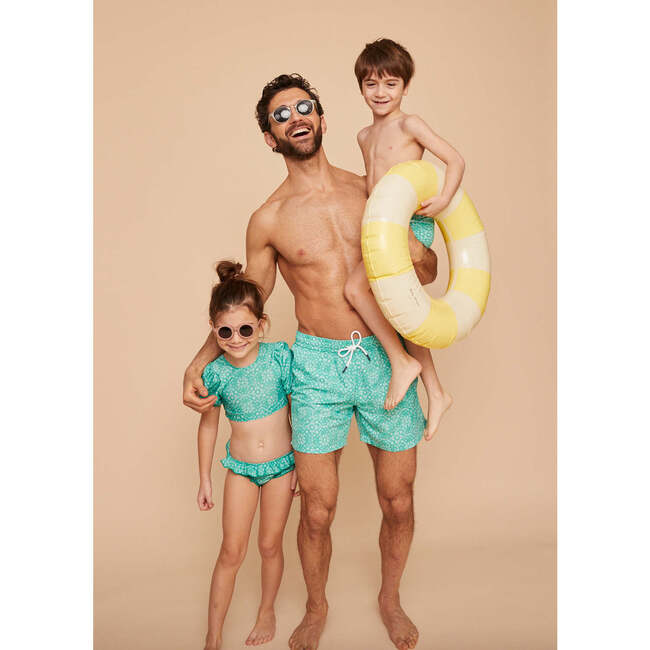 Boy's Swim Shorts, Mint Bandana - Swim Trunks - 3