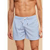 Men's Swim Shorts, Sky Blue Geo - Swim Trunks - 2