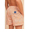 Boy's Swim Shorts, Orange Flowers - Swim Trunks - 5