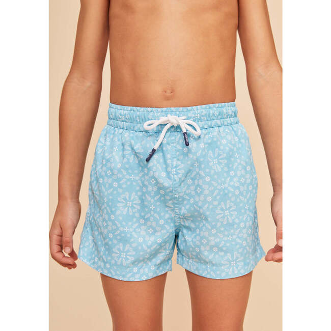 Boy's Swim Shorts, Sky Blue Bandana - Swim Trunks - 3