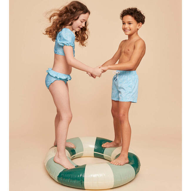 Boy's Swim Shorts, Sky Blue Bandana - Swim Trunks - 4