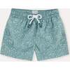 Boy's Swim Shorts, Khaki Flowers - Swim Trunks - 1 - thumbnail