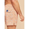 Men's Swim Shorts, Orange Flowers - Swim Trunks - 7