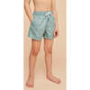 Boy's Swim Shorts, Khaki Flowers - Swim Trunks - 2