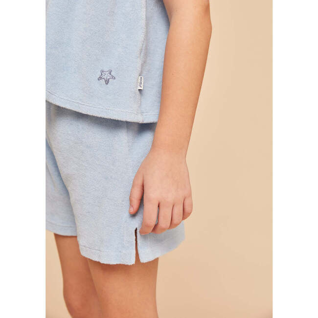 Terry Cotton Shorts, Light Blue - Shorts - 5