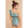 Girls' Ruffle Swimsuit, Khaki Flowers - One Pieces - 6 - thumbnail