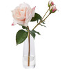 Blush Pink Real Touch Juliette Rose Stem & Buds in Fluted Glass Vase - Bouquets - 1 - thumbnail