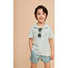 Boy's Swim Shorts, Khaki Flowers - Swim Trunks - 3
