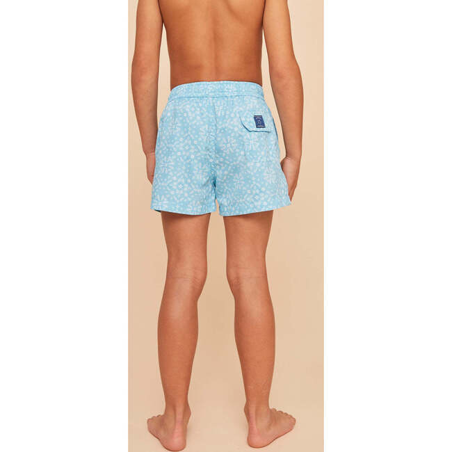 Boy's Swim Shorts, Sky Blue Bandana - Swim Trunks - 7