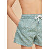 Boy's Swim Shorts, Khaki Flowers - Swim Trunks - 4