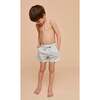 Boy's Swim Shorts, Pale Green Geo - Swim Trunks - 2