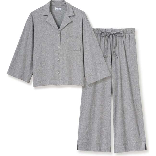 Olivia Wide Leg Pajama in Heather Grey