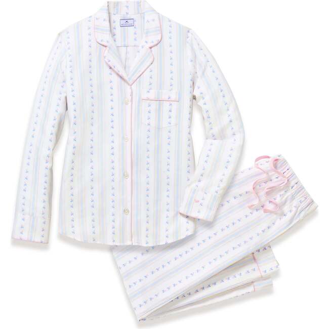 Womens Woven Twill Clara Nightgown in Cottage Stripe