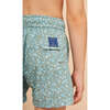 Boy's Swim Shorts, Khaki Flowers - Swim Trunks - 7