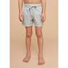 Boy's Swim Shorts, Pale Green Geo - Swim Trunks - 4