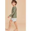Boy's Swim Shorts, Pale Green Geo - Swim Trunks - 5