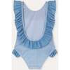 Girl Swimsuit, Sky Blue Leaf - One Pieces - 7