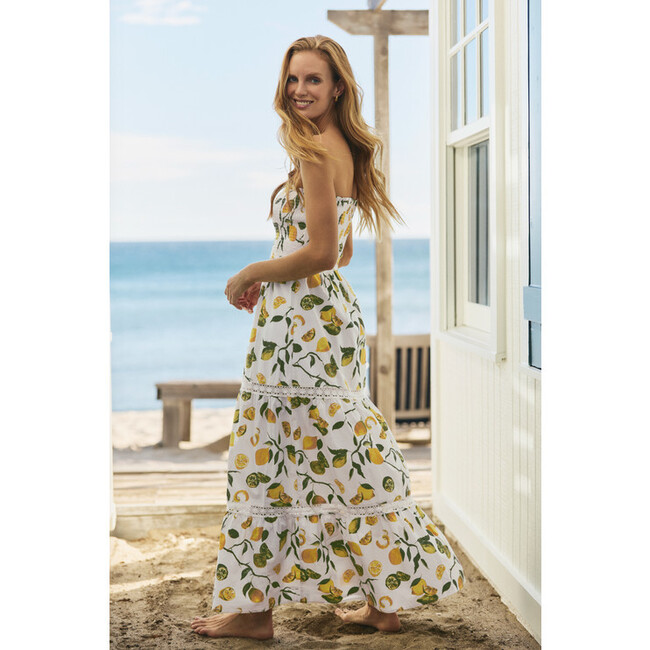 Dominique Smocked Long Cover-Up Dress in Slice of Life