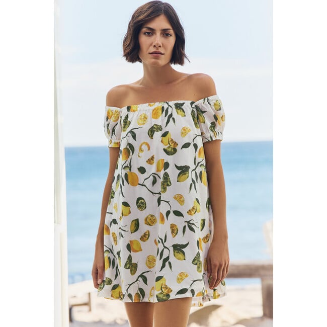 Lina Short Sleeve Cover Up Mini Dress in Slice of Life