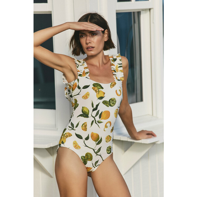 Natalie Ruffle One-Piece Swimsuit in Slice of Life