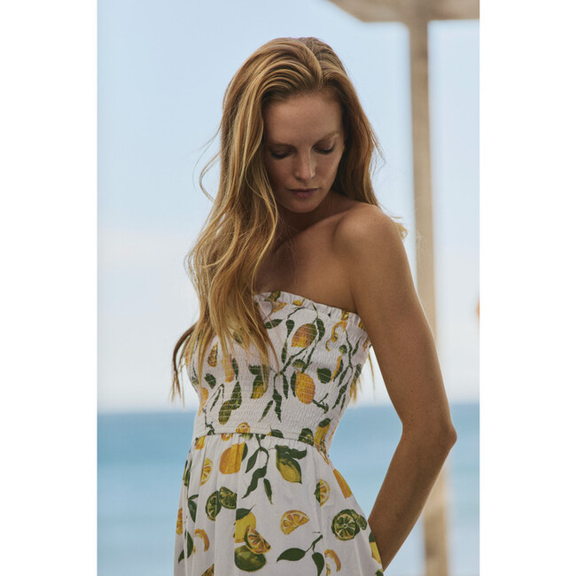 Dominique Smocked Long Cover-Up Dress in Slice of Life - Dresses - 4