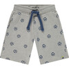 Soccer Print Sweatshort, Light Grey Melee - Shorts - 1 - thumbnail