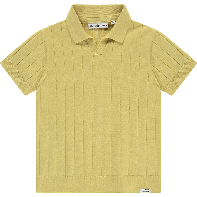 Ribbed Short Sleeve Polo, Lemon
