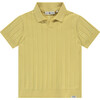 Ribbed Short Sleeve Polo, Lemon - Polo Shirts - 1 - thumbnail