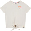 Tie Front T-Shirt, Ivory - T-Shirts - 1 - thumbnail
