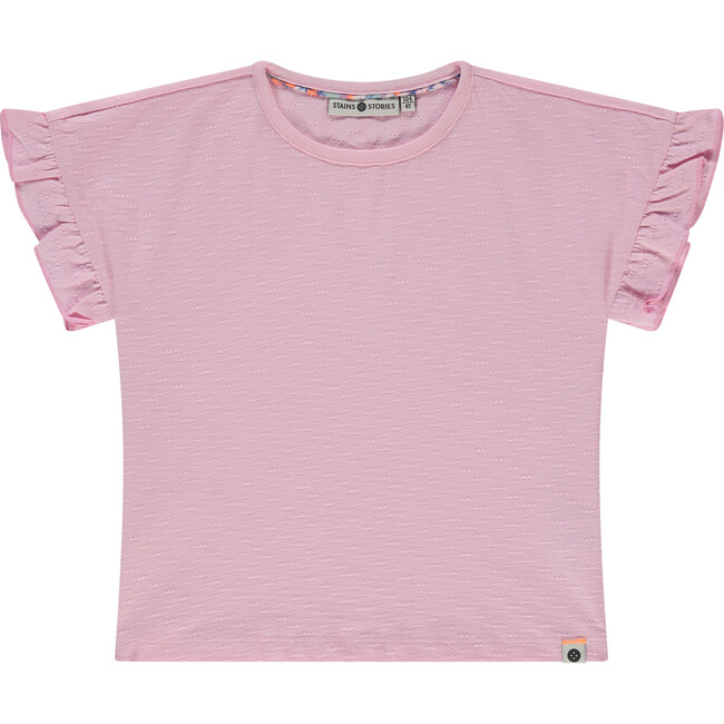 Ruffle Sleeve Short Sleeve T-Shirt, Blush