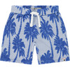 Terry Palm Tree Sweatshort, Royal - Shorts - 1 - thumbnail