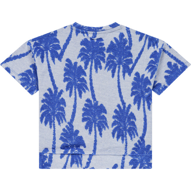 Terry Palm Tree Short Sleeve Sweat Top, Royal