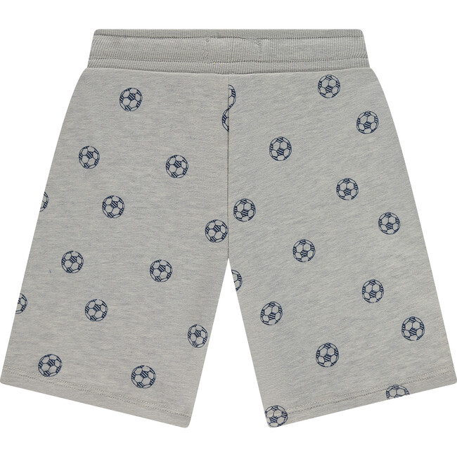 Soccer Print Sweatshort, Light Grey Melee