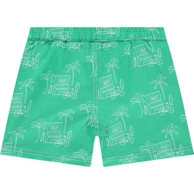 Surf Shop Graphic Swim Short, Emerald