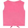 Tie Front Textured Top, Neon Pink - Tank Tops - 2