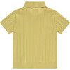 Ribbed Short Sleeve Polo, Lemon - Polo Shirts - 2