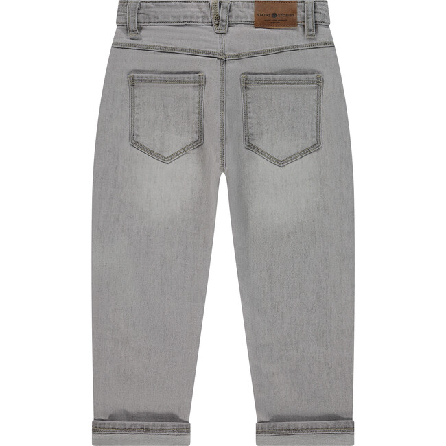 Relax Fit Denim Pants, Light Grey Denim