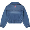 Modern Cinched Waist Denim Jacket, Blue Denim - Jackets - 2